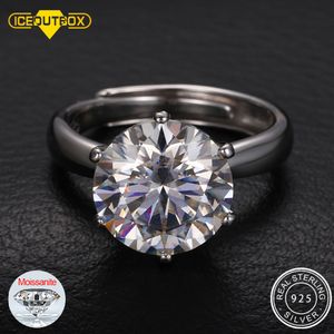 Solitaire Ring 055CT 925 STERLING Gümüş Klasik Stil Elmas Takı Düğün Partisi Yıldönümü Ayarlanabilir Boyut 221119