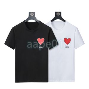 高級ファッションブランドメンズTシャツラブレタープリント基本ラウンドネックショートスリーブサマーカジュアルTシャツトップブラックホワイトアジアサイズM XL