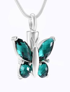 H8497 Fancy Green Butterfly Cremation Jewelry Pends Urna Souvenir Urna Funeral Charm Jeweler Casket de mascotas Cheap 2060276