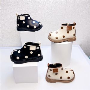 Stiefel Koreanische Version Kinder Herbst Winter Mode Trend Echtes Leder Kinder Reißverschluss Schuhe Anti Rutschig Mädchen 221121