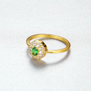 Vintage Emerald Ring S925 Sterling Gümüş Zarif Yüzük Kaplama 18K Altın Mikro Seti Zirkon Marka Yüzüğü Düğün Partisi Yüzük Takı Sevgililer Günü Anneler Günü Hediye SPC