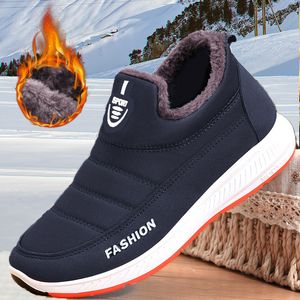 Boots Winter Men Warm Fur Snow Slip on Casuals Sneakers Shoes NonSlip Ankel Male Soft Bottom Couple shoes 221119