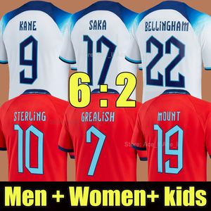 3XL 4XL SAKA 2022 Englands soccer jerseys KANE BELLINGHAM FODEN STERLING RASHFORD WORLD MOUNT CUP SANCHO 22 23 national team Men Women Kids kit football shirts