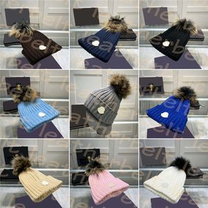 Women Wool Hat Winter Thick Knitted Hat Warm Pompom Beanies Outdoor Mens Skiing Hats