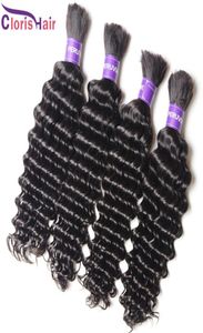 Top Deep Wave Braiding Human Hair Bulk For Micro Braid No Weft Cheap Unprocessed Deep Curly Peruvian Hair Weave Bundles In Bulk 3p8564187
