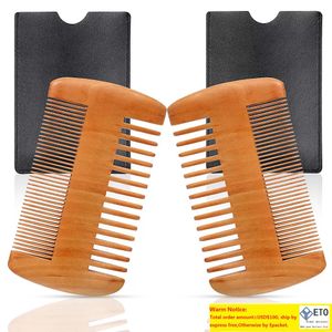 100pcs Fine Coarse Tooth Dual Sided Wood Comb Wooden Beard Combs Can customize your logo