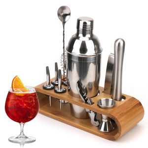 Bar Tools Mocktail Tools Jigger Spoon Tong Cocktail Shaker Set Bartender Tools BARS Blandade drycker Barware Wood Storage Stand 221121