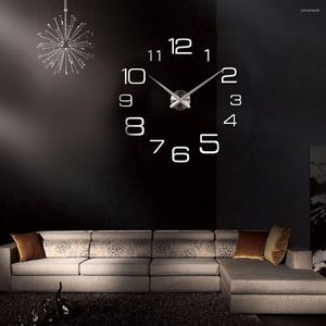 Wall Clocks 3D DIY Large Clock Modern Design Mute Digital Acrylic Mirror Self Adhesive Living Room Home Decor Christmas Gift