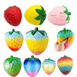 Fidget squishy toys Customized Kawaii Fruit Shape For PU Sponge Stress Relief Strawberry Toy Slow Rising Squishy Ball D87