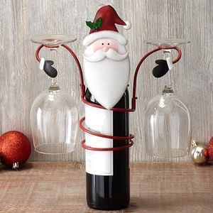 RATURAS DE VINHO DE COBTETTOP Creative Holiday Wine Bottle Glass Titulares de Decoração de Natal Organizador de Rack Desktop para decoração de casa boneco de natal de natal 221121