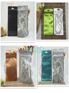 100pcslot 85x13cm ön mat şeffaf kaplama folyo ziplock torbası renk mylar telefon kasası paketleme torbası yeniden kapatılabilir paket izleme 6178723