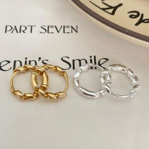 Orecchini a cerchio in oro 18 carati autentico argento sterling 925 corda intrecciata ruota cerchio piercing all'orecchio gioielli Huggie C-C971