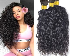 Tranças de cabelo humano brasileiro onda de água natural a granel sem trama molhada e ondulada micro mini traidora de cabelo em massa3351735