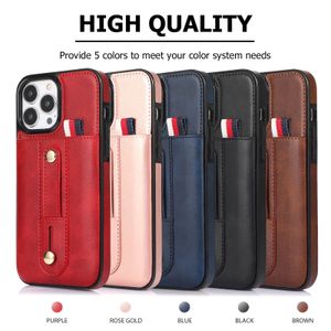 Shockproof Phone Cases for iPhone 14 13 12 11 Pro Max X XS XR 7 8 Plus Plug-in Cards Ring Bracket PU Leather Protective Case