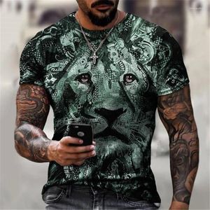 Camisetas masculinas de manga curta de impressão 3D de impressão de impressão de animais de impressão de animais de impressão