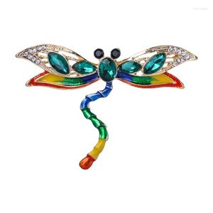 Brooches Wuli&baby Flying Dragonfly For Women Unisex Enamel Rhinestone Insects Party Casual Brooch Pins Gifts