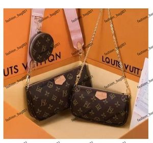 2023 ملحقات Pochette Multi Pochette أكياس حقيبة يد حقيقية سلسلة كتف كتف الكتف