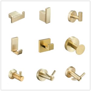 Ganci per binari in acciaio inossidabile spazzolato oro per abiti da parete per asciugamani, bagno, cucina, porta, hardware 221121