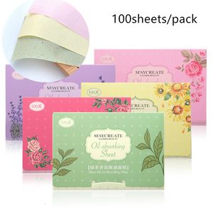Tissue 100 Sheetspack Hojas secantes de aceite de té verde Limpieza de papel Control facial Absorbente Herramientas de maquillaje de belleza 221121