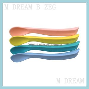 Spoons Baby Sile Soft Soup Spoon Healthy Training High Temperature Resistance Feeder Kichen Cooking Spoons Rice Drop Delivery Home G Dhj6M