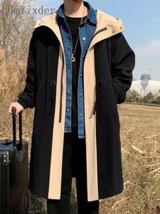 Herrenjacken GMIIXDER SS Männer Kapuzenjacke Männer Midlength Jugend Koreanische gepolsterte Windjacke Trendy Loose Long Top Japan Zipup Trenchcoat 221121