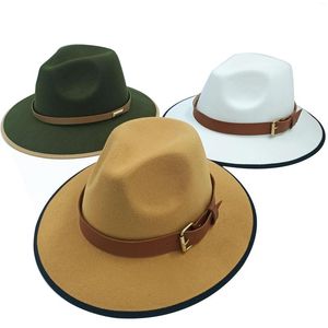 Berets Fedora Hat для женщин мужчина шляпы солнечный пояс аксессуары джазовая шапка мода Panama Fedoras оптом