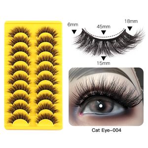 Hand Made Reusable Mink Eyelashes Messy Crisscross Multilayer Thick Curly 3D Full Strip Fake Lashes Soft & Vivid Eyelash Extensions Makeup for Eyes DHL