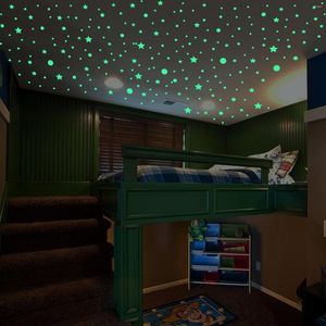 Wall Stickers 2 Set Luminous Bubble Stars/Dots PVC Bathroom Ceiling Starry Sky Safe Waterproof Fluorescent Decoration