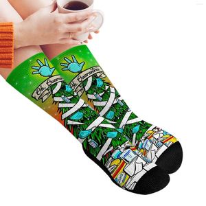 Men's Socks Unisex Christmas Pattern Cotton Fashion Printed Middle Tube Women Men For Autumn And Winter Red/Green