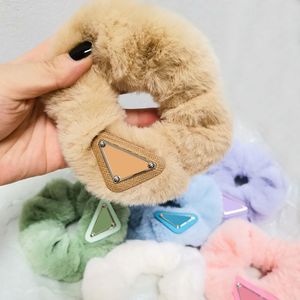 Macaron Color Plush Hair Rubber Bands Large Intestine Rings Girl Inverted Triangle Hair Ropes Hair Ornament Wholesale
