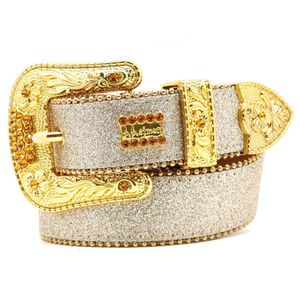 Klasyczne retro mężczyzn Kobiety Pasek 3,8 cm Hip Hop punk Feng Rhinestones Pin Bluckle Casual Belt Luksusowa marka dżins