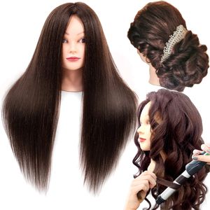 Cabe￧a de treinamento de manequim de cabelo 80% -85% real estilo de cabelo humano boneca boneca