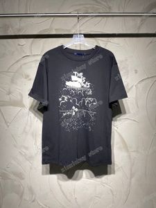 xinxinbuy Herren Designer T-Shirt Paris Konzert Druck Blume Kurzarm Baumwolle Damen Weiß Schwarz Rot XS-XL