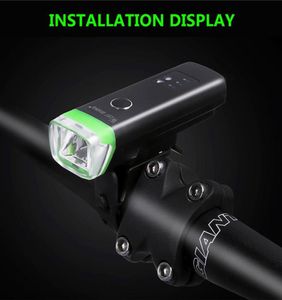 LED -cykelljus USB -cykelfront laddningsbar belysningslampa Cykelcykel MTB BYCICLE Huvudljusbelysning5421529