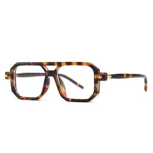 Sunglasses Frames Square Glasses Frame Women Designer Unique Anti-Blue Light Brand Designer Glasses Female Fashion oversized Leopard Eyewear T2201114