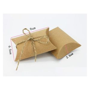 Prezent Wrap Prezent Vintage White Khaki Rope Candy Chocolate Paper Box na urodziny Dostawa Domowa Garden Garden Impreza DHC57