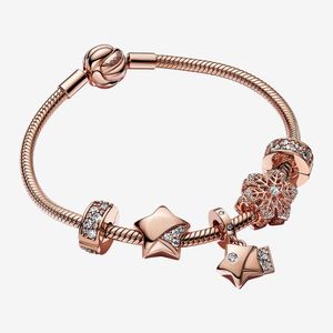 925 Silver Lucky Star Bracelets Bracelets Diy Fit Pandora Beads Designer Designer для женщин