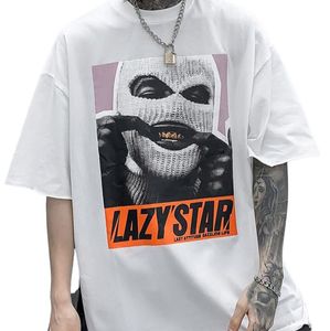 Мужские футболки хип-хоп футболка мужчина печатайте ленивые звездные графики