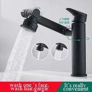 Banyo lavabo musluklar 1080 ° döner musluk mikseri güverte monte edilmiş sıçrama geçirmez su musluk duş kafası havalandırıcılar sıhhi tesisat tapware 221121 için