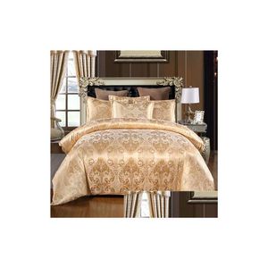 Bedding Sets Jacquard Bedding Set Single Queen King Size Duvet Er Bed Loting Quilt Drop Drop Home Garden T￪xteis de t￪xteis Dhtin