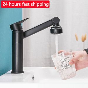 Rubinetti per lavabo da bagno Miscelatore da cucina per lavabo da 1080 gradi Aeratore 2 in 1 Rubinetto nero Rubinetto gourmet riscaldato 221121