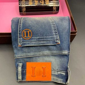 Wyższa wersja dżinsy mens swobodne spodnie designer spodnie list haft haft mody