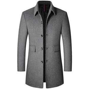 Jackets Men Jackets Lã Casaco de lã Black Longo de outono e inverno Moda de inverno Slim Grosso A quente mix casual formal de negócios Match Jackets de tamanho grande 221121