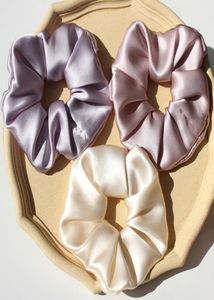 100 purs Mulberry Silk Hair Ties Band Scrunchies for Women Girls Girls Big Scrunchy Ponytail Holder Elastic Bobbles 16 Momme 6cm 2207185096283