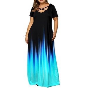 Kleider in Übergröße, Damenmode, Übergröße, lässig, kurviges Kleid, bedrucktes Maxi-Langkleid, Boho, große Größe 5XL, Schößchenkleider für Frauen, Party-Sommerkleid 221121