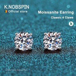 Stud Knobspin 20CT FORRINGS FOR WOMAL LAB Grown Diamond Ear Studs 925 Srebrny Srebrny Prezent biżuterii 221119