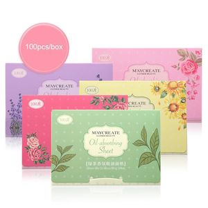 Tissue 100pcs Korea Fragrant Paper Face Oil Absorbing Plant Fibres Breathable Blotting Handkerchief Color Random Delivery 221121