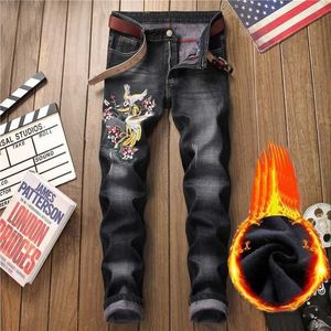 Designer Loch Denim Jeans Hohe Qualität Zerrissene Für Männer Größe 28-38 40 Herbst Winter Plus Veet HIP HOP Punk Streetwear Hosen 954