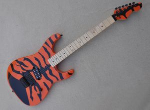 Orange 6 Strings Electric Guitar with Floyd Rose Maple Fretboard Can be Customized