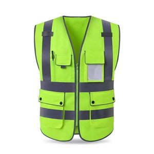 Neue reflektierende Weste, Baustellen-Arbeitssicherheits-Schutzjacke, verkehrsbegrünte fluoreszierende Kleidungsjacke